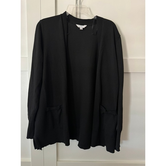 Time and Tru Sweaters - Time and Tru Womens Black Open Front Cardigan Sweater XL 16-18 TT31100012775